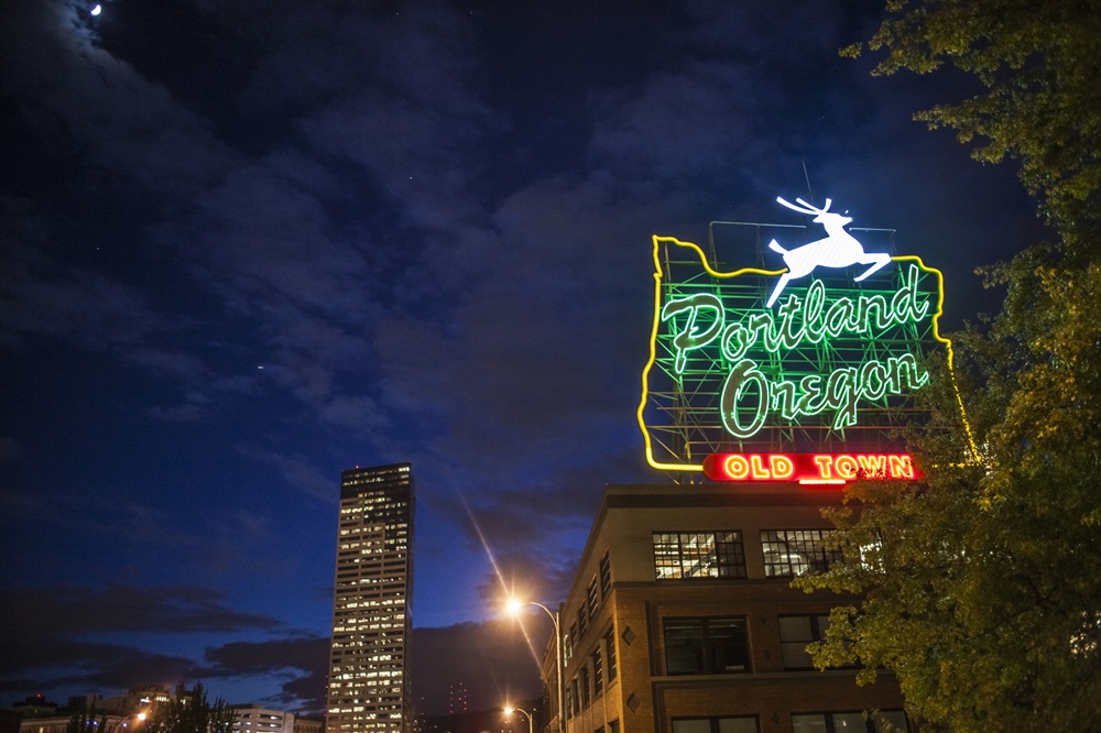 Neon sign for Old Town, Portland, Oregon